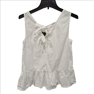 J. Crew Bow Back White Sleeveless Peplum Top